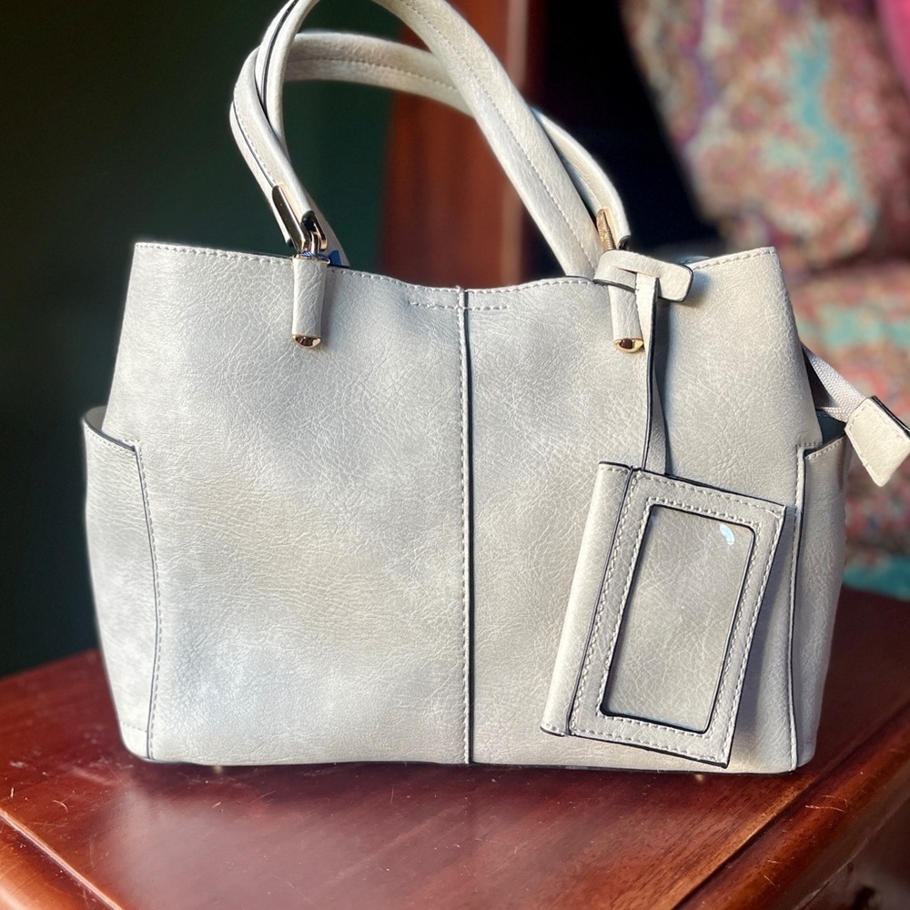 NWT Top Handle Satchel Crossbody with Cardholder Faux Leather